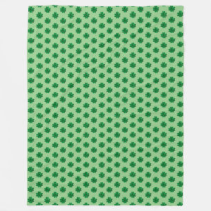 Couverture Polaire Trèfles à quatre feuilles de bonne fortune sur fon