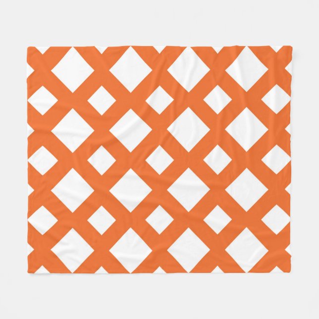 Couverture Polaire treillis orange en blanc (Devant (Horizontal))