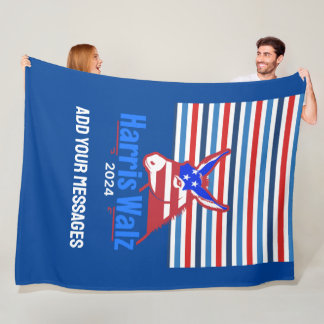 Couverture Polaire Trending Custom Text Kamala Harris Walz Donkey