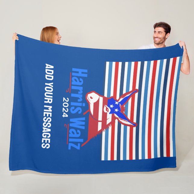 Couverture Polaire Trending Custom Text Kamala Harris Walz Donkey (En situation)