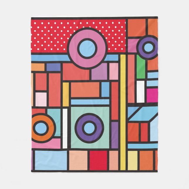 Couverture Polaire Trendy geometric elements memphis design. Retro st (Devant)