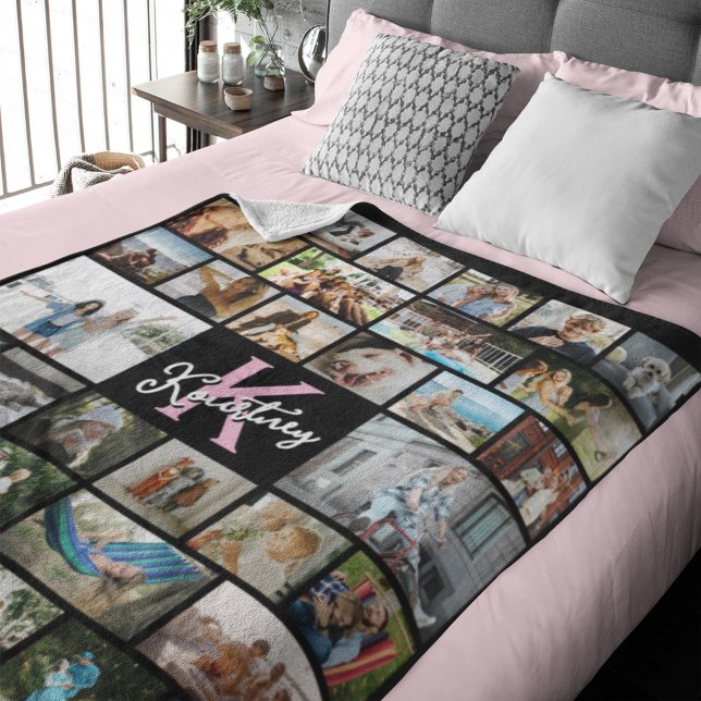 Couverture Polaire Trendy Monogram 34 x Photo Collage (Créateur téléchargé)