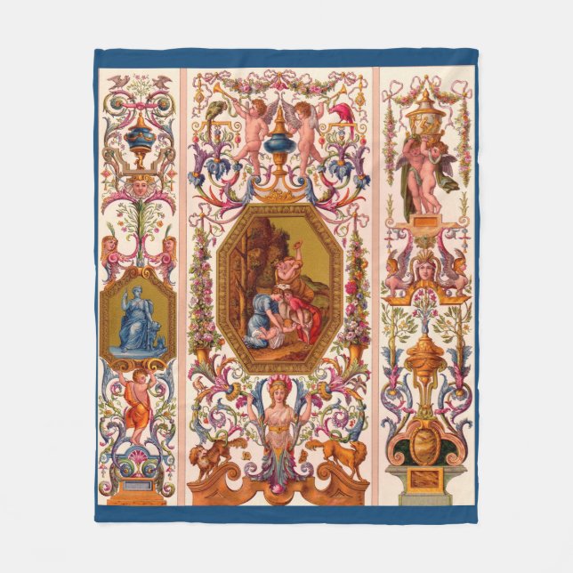 Couverture Polaire très opulent dessin baroque du XVIIe siècle (Devant)