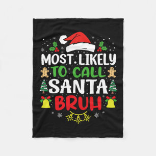 Couverture Polaire Très Probable D'Appeler Père Noël Bruh Christmas F