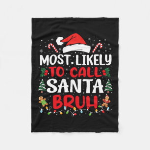 Couverture Polaire Très Probable D'Appeler Père Noël Bruh Christmas F