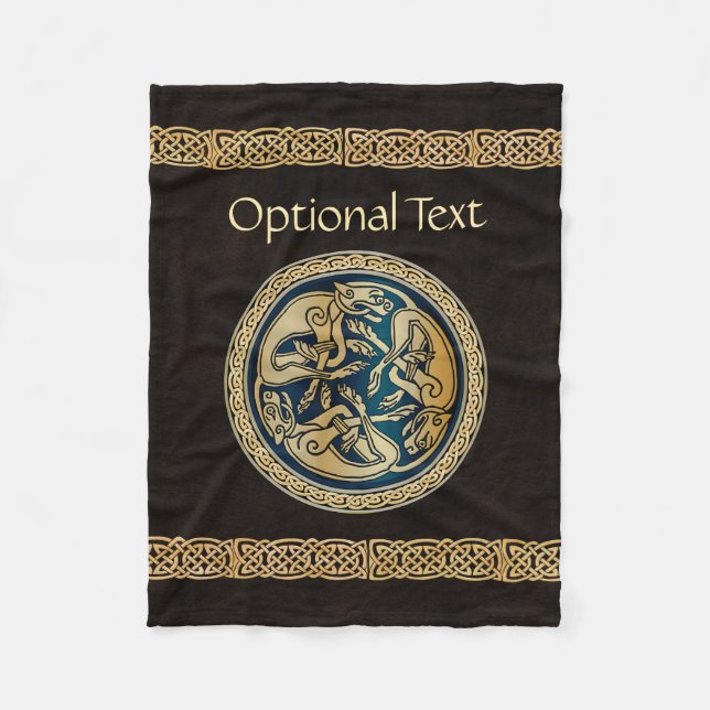 Couverture Polaire Triade de réseautage de loup celtique (Devant)