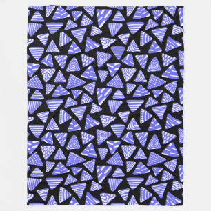 Couverture Polaire Triangles 240121 - Bleu Électrique et Blanc sur No