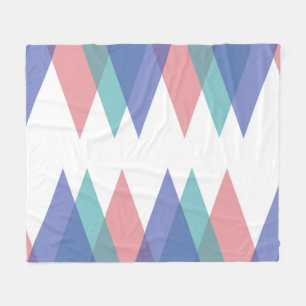 Couverture Polaire Triangles bleues et de corail