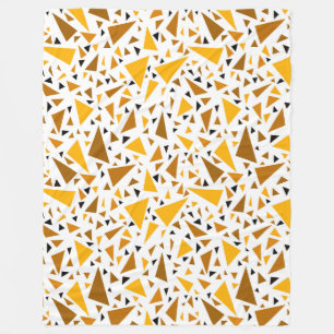 Couverture Polaire Triangles brun jaune sur arrière - plan rétro blan