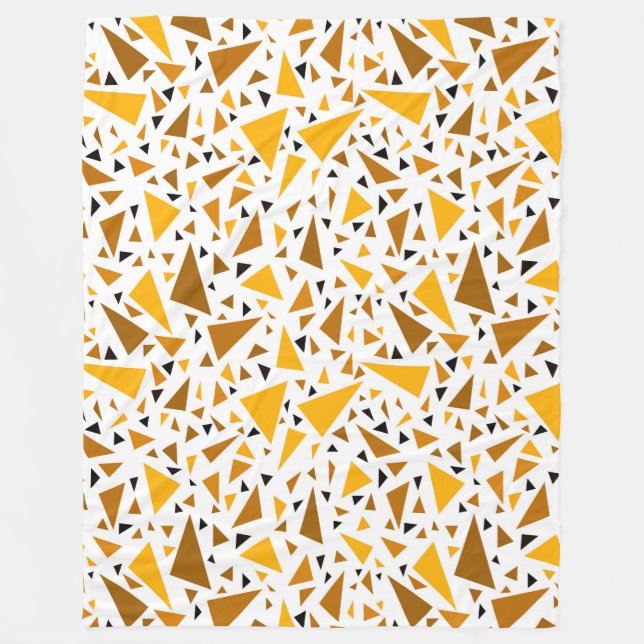 Couverture Polaire Triangles brun jaune sur arrière - plan rétro blan (Devant)