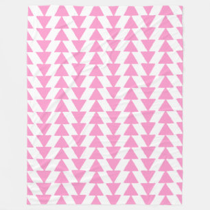 Couverture Polaire Triangles encés - rose et blanc