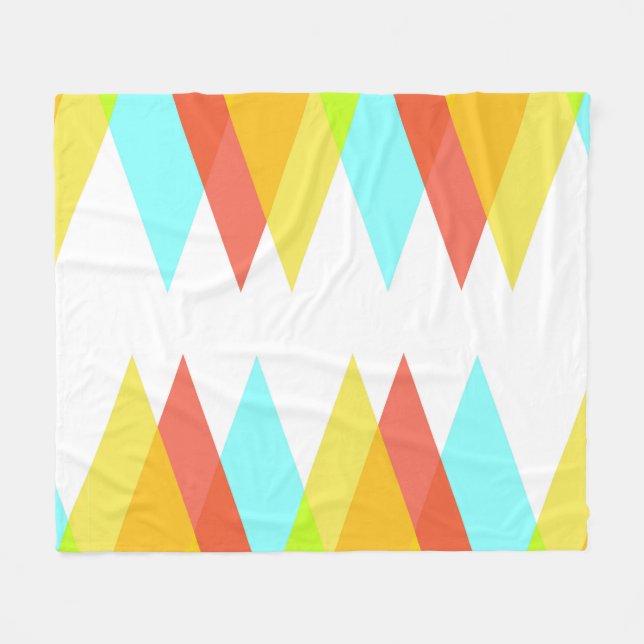Couverture Polaire Triangles jaunes, rouges et bleus cadets (Devant (Horizontal))