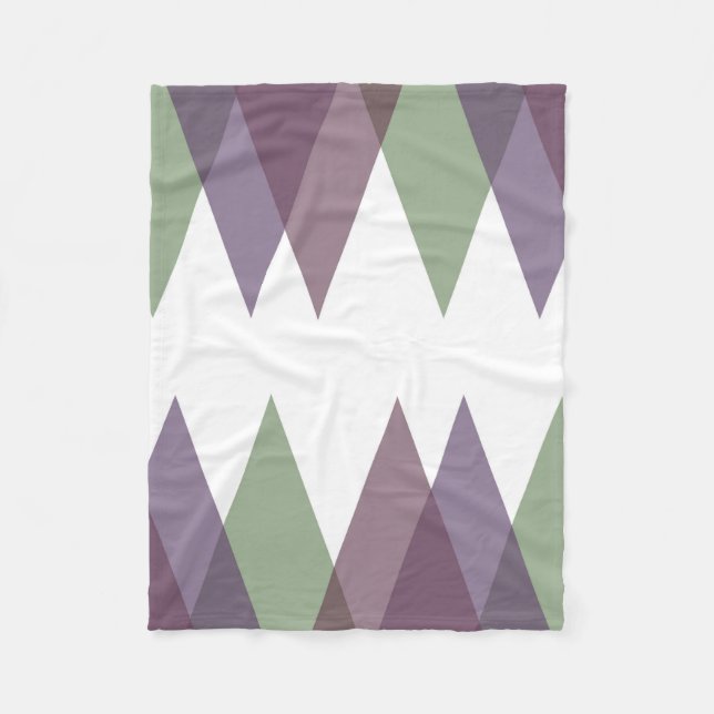 Couverture Polaire Triangles mauve et vert (Devant)