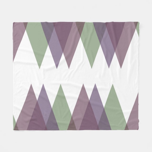 Couverture Polaire Triangles mauve et vert (Devant (Horizontal))
