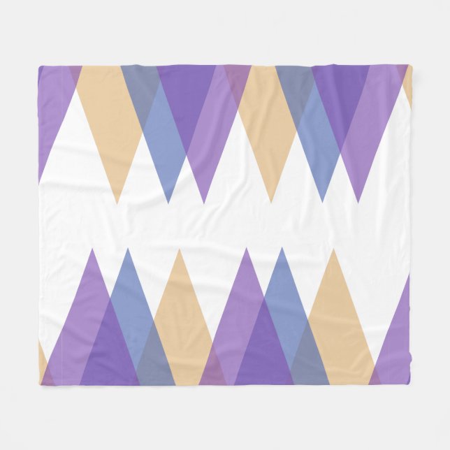 Couverture Polaire Triangles pourpre, bleu et jaune (Devant (Horizontal))