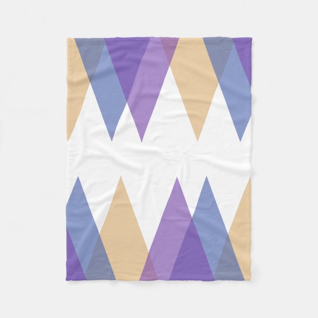 Couverture Polaire Triangles pourpre, bleu et jaune (Devant)