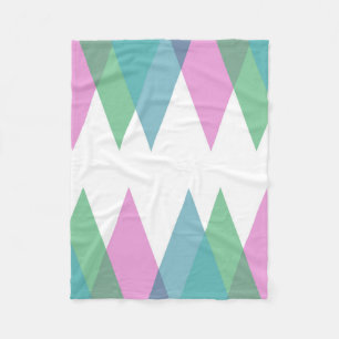 Couverture Polaire Triangles rose et vert