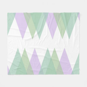 Couverture Polaire Triangles vert et lilas