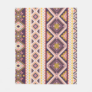 Couverture Polaire Tribal Aztec rayé, motif géométrique.
