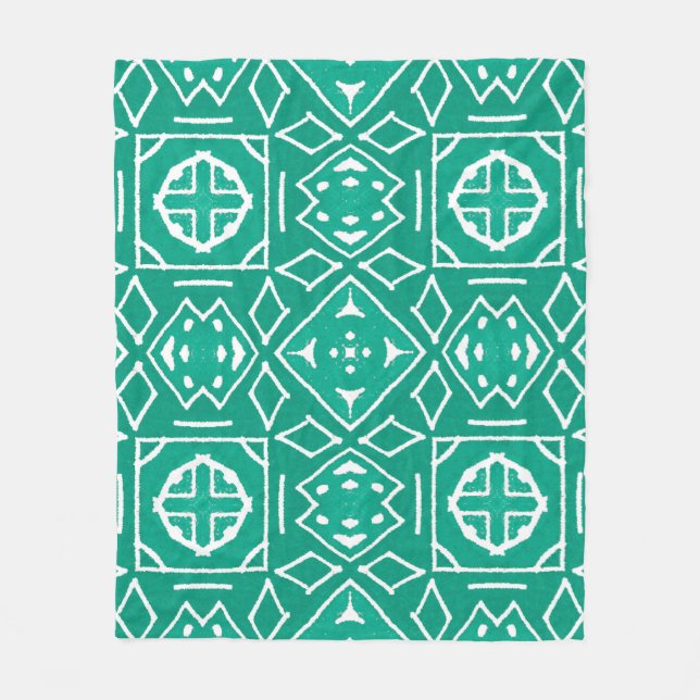 Couverture Polaire Tribal d'Afrique Motif Ikat (Devant)