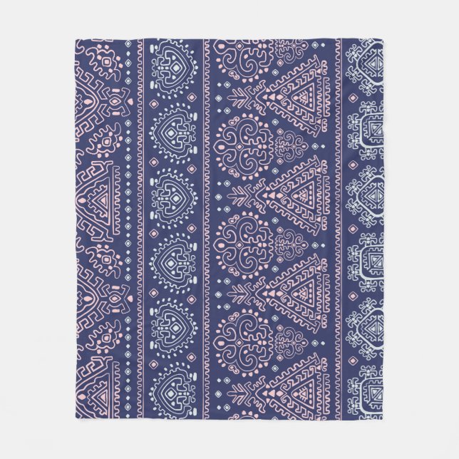 Couverture Polaire Tribal Mexicain, ethnique sans couture motif. (Devant)