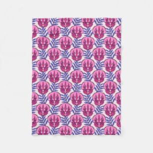Couverture Polaire Tricératops Motif Dinosaure Rose