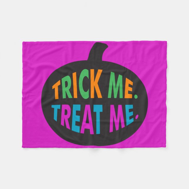 Couverture Polaire Trick Me Traite, Halloween Multi-Couleur (Devant (Horizontal))