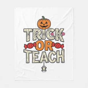Couverture Polaire Trick Or Teach Halloween Professeur Vintage Vector