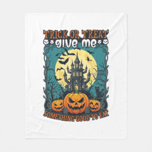 Couverture Polaire Trick Or Treat Halloween Maison Hantée Citrouilles