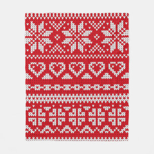 Couverture Polaire Tricot sans couture motif Norvège pull de fête d