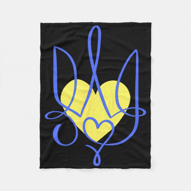 Couverture Polaire Trident Coat Of Arms Ukraine Gift Heart  (Devant)