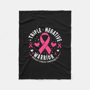 Couverture Polaire Triple guerrier négatif Coeur rose Cancer du sein