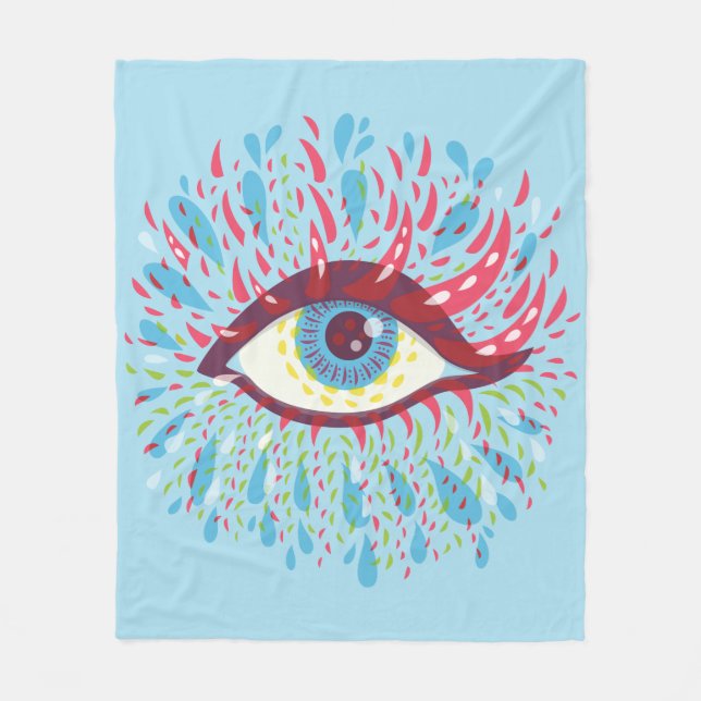 Couverture Polaire Trippy Oye Psychedelic Art (Devant)