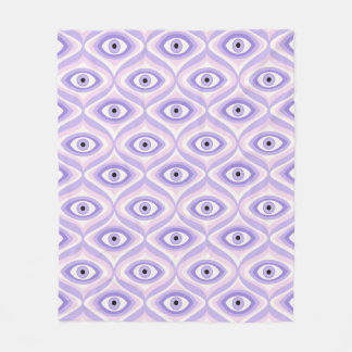 Couverture Polaire Trippy Weird Eye Motif - Pastel Purple et Rose
