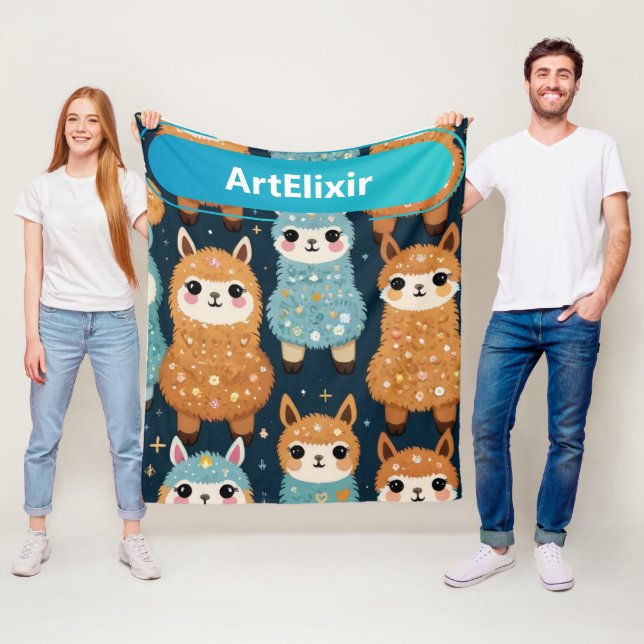 Couverture Polaire Trois Alpaca Llama (En situation)