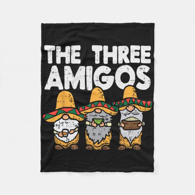 Couverture Polaire Trois Amigos Mexicains Gnomes Cute Cinco De Mayo F (Devant)