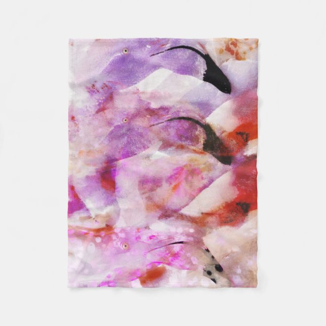 Couverture Polaire Trois Flamants roses (Devant)