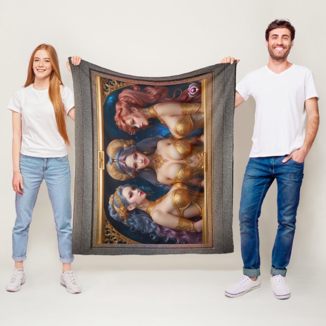 Couverture Polaire Trois grâces de la mythologie grecque par Xzendor7 (En situation)