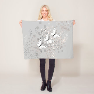 Couverture Polaire Trois papillons blancs