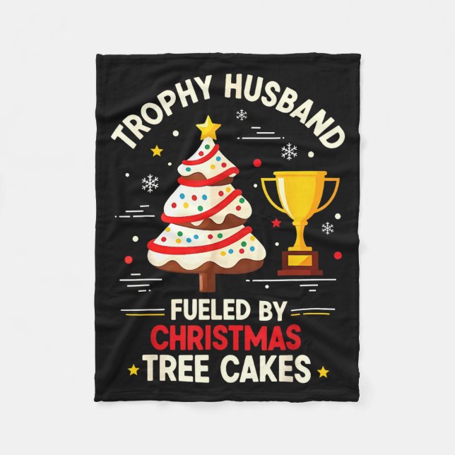 Couverture Polaire Trophy Retro Husband Fueled By Christmas Tree Cake (Devant)