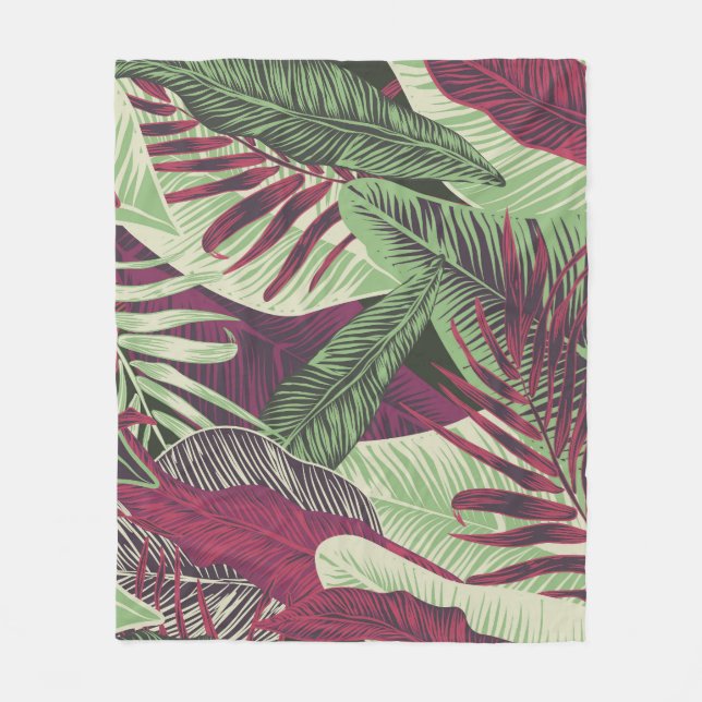 Couverture Polaire Tropical Exotic : Vert tendance sans couture (Devant)