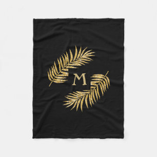 Couverture Polaire Tropical Gold Parties scintillant Palm Tree Fronds