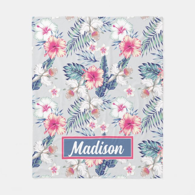 Couverture Polaire Tropical Orchid Floral (Devant)