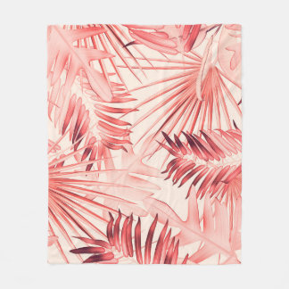 Couverture Polaire Tropical Palm Feuille, Hawaiian Stylish Motif.