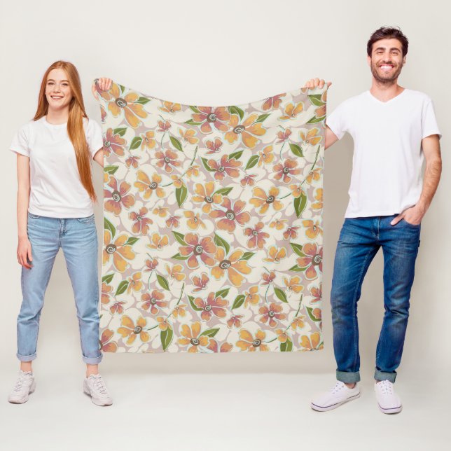 Couverture Polaire Tropical Retro Botanical (En situation)