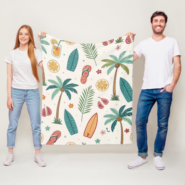 Couverture Polaire Tropical Summer Beach Pattern (1) (En situation)