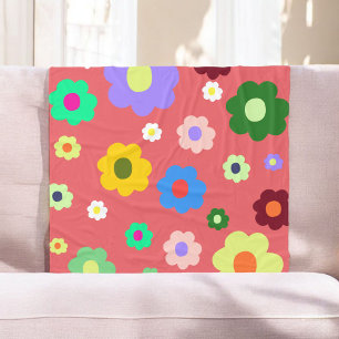 Couverture Polaire Tropical Summer Floral Botanical Bold coloré