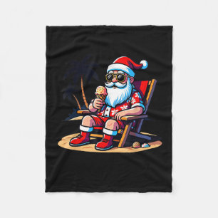 Couverture Polaire Tropical Summer Funny Hawaiian Santa Claus Christm
