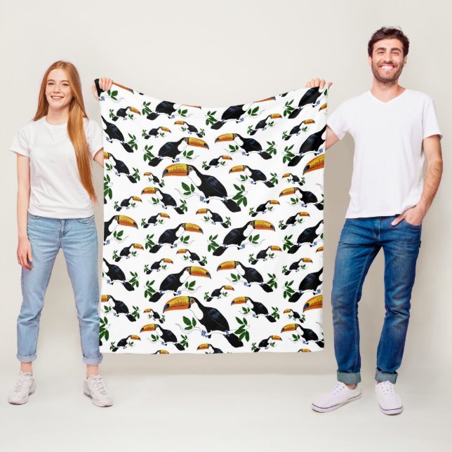 Couverture Polaire Tropical Toucans - Playful Jungle (En situation)