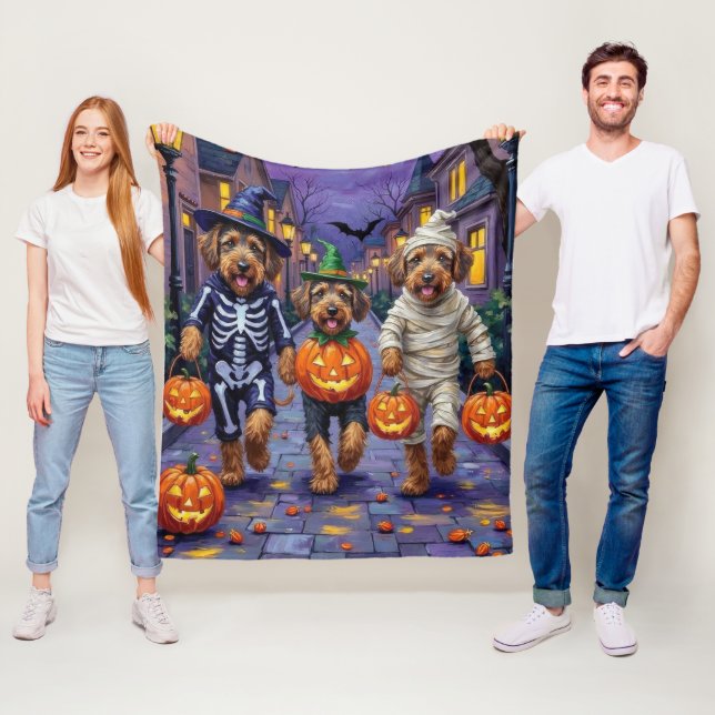 Couverture Polaire Trottant pour Halloween les chiens Airedale Terrie (En situation)